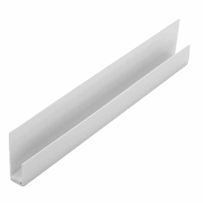 End Cap / Edge Trim - Two Part - 8-10mm Panels - White - 2.6m - Neptune