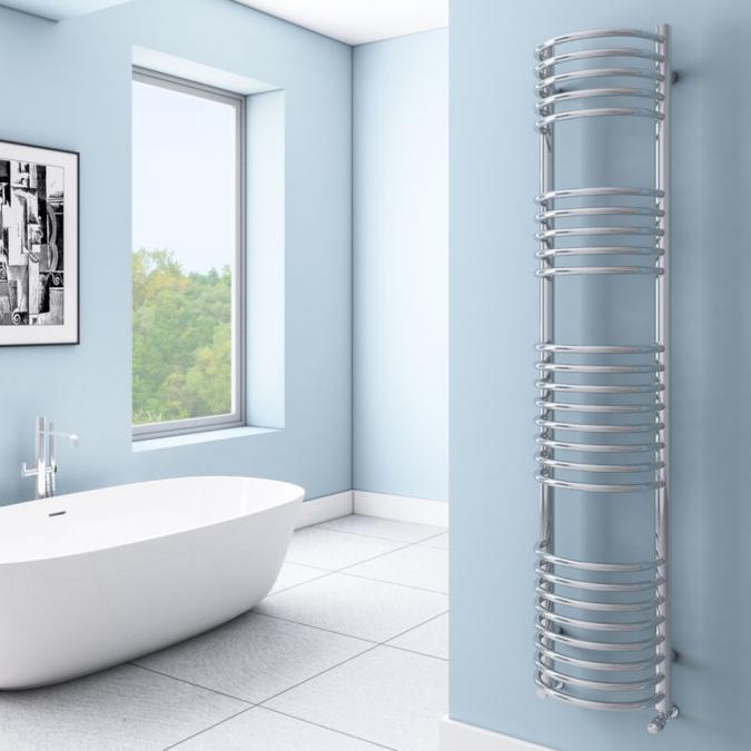 Mezzo Tondo 1600 x 320mm Chrome Towel Radiator