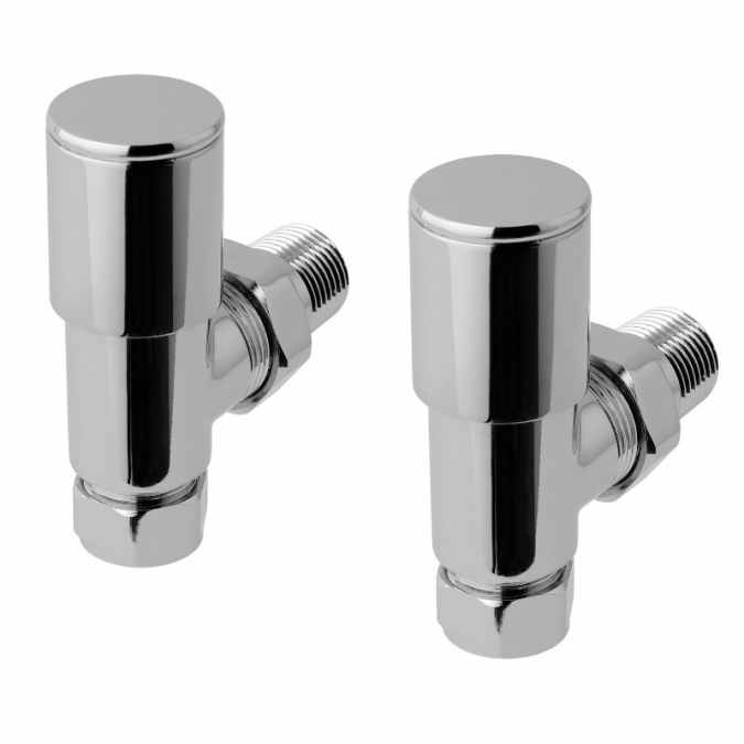 Eastbrook Angled Chrome Radiator Valves - Pair