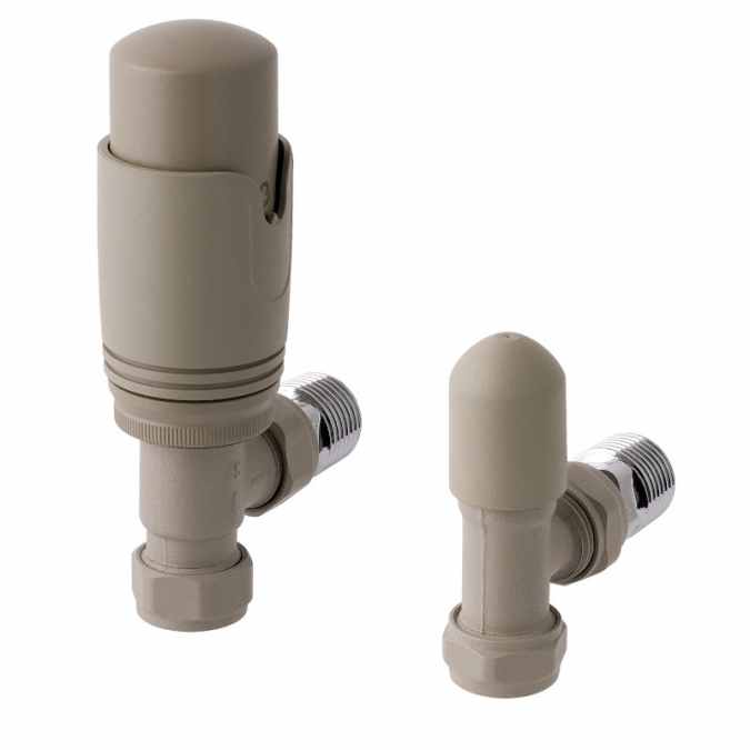 Eastbrook Angled Cappuccino Thermostatic Radiator Valves TRV Inc Lockshield