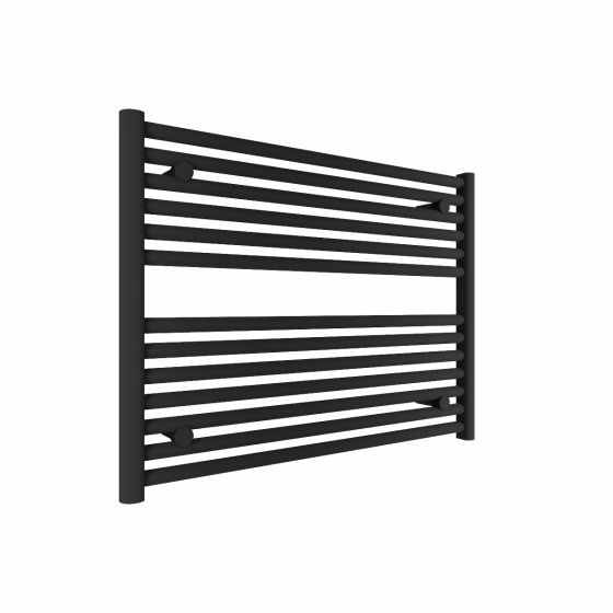 Tissino Hugo2 600 x 800mm Matt Black Towel Radiator - High BTU Output