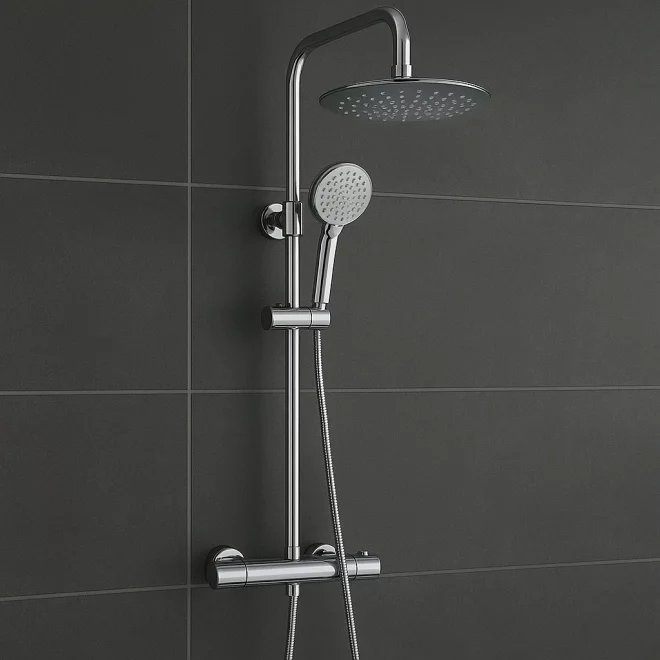 Euroshowers Thermo Chrome Twin Head Shower Kit