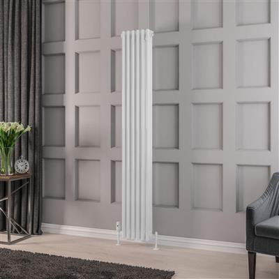 Eastbrook Rivassa 3 Column Radiator in Gloss White - 1800 x 293mm