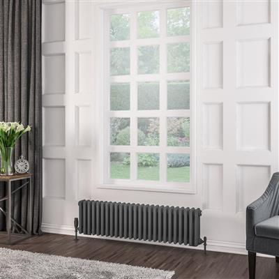 Eastbrook Rivassa 3 Column Radiator in Matt Anthracite - 300 x 1148mm