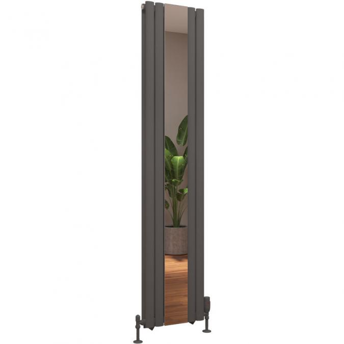 Tunstall Double Mirror 1800 x 380 Radiator Matt Anthracite