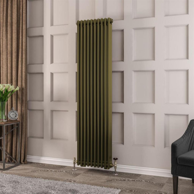 Eastbrook Rivassa 3 Column Radiator in Bronze Olive - 1800 x 473mm