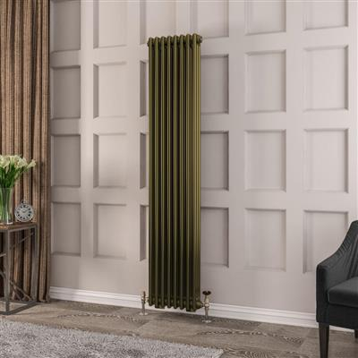 Eastbrook Rivassa 3 Column Radiator in Bronze Olive - 1800 x 383mm