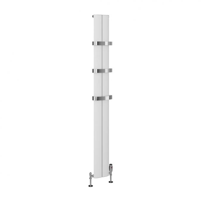 Eastbrook Preston Vertical 1800 x 185 Aluminium Radiator - Matt White