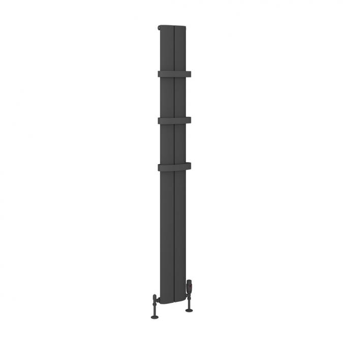 Eastbrook Preston Vertical 1800 x 185 Aluminium Radiator - Matt Anthracite