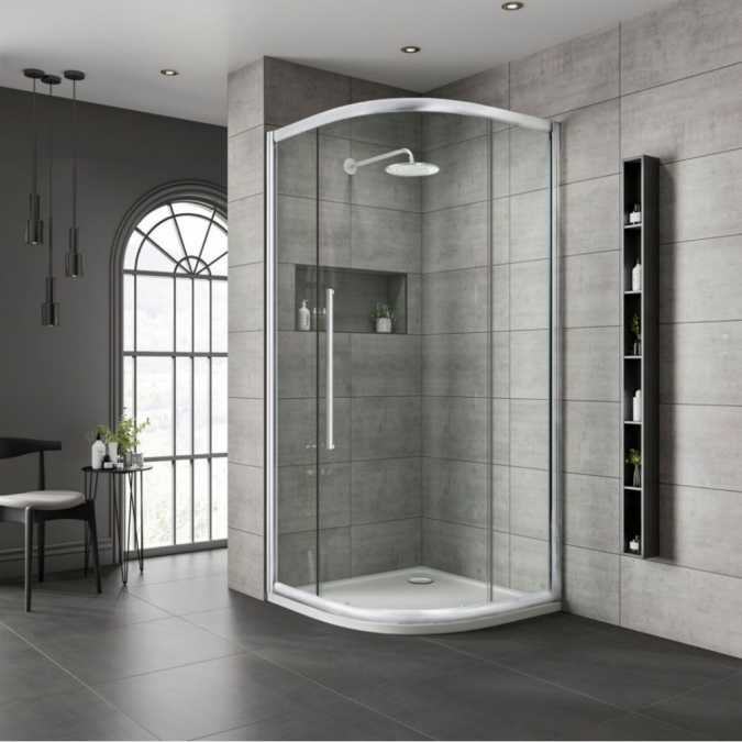 Jaquar One Door 900mm Chrome Frame Quadrant Shower Enclosure, JSECHR