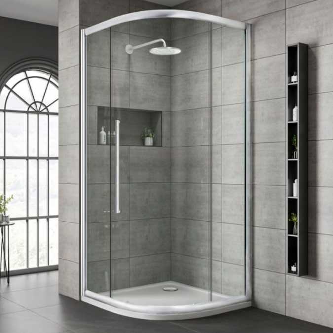 Jaquar One Door 900mm Quadrant Shower Enclosure - Chrome Frame - Clear Glass