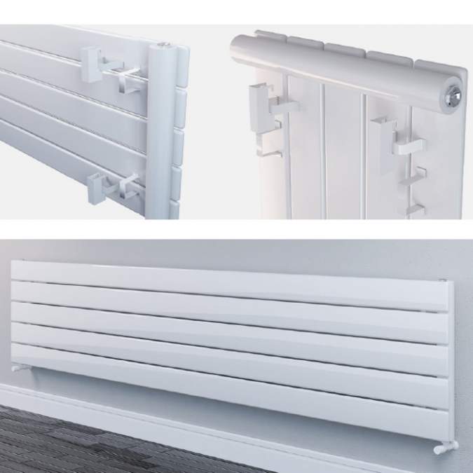 Eastbrook Addington 1800 x 366 Gloss White Type10 Radiator - 91.0014 ...