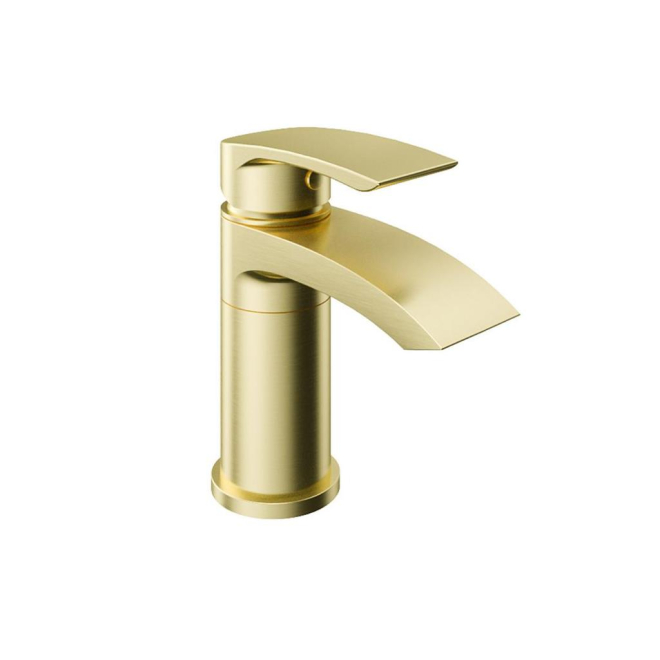 Eastbrook Alveston Brushed Brass Swivel Mini Basin Tap with Waste
