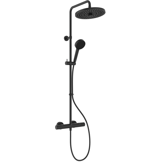Ideal Standard Ceratherm T25+ Exposed Silk Black Thermostatic 12L Shower System