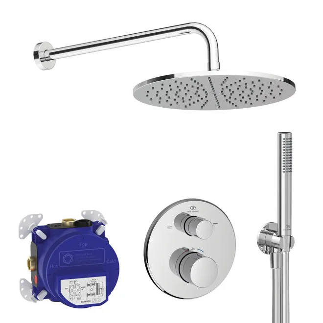 Ideal Standard Ceratherm T100 Complete Concealed Thermostatic Dual Outlet Shower Kit