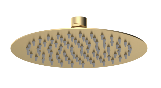 Nuie Round Brushed Brass 200mm Shower Head