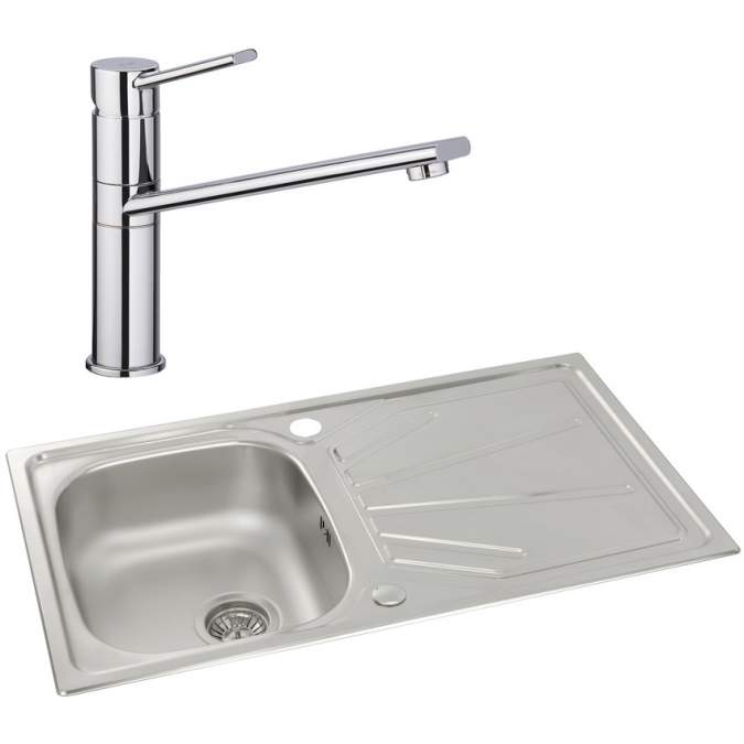 Abode Trydent 1 Bowl Inset Stainless Steel Sink & Specto Tap Pack