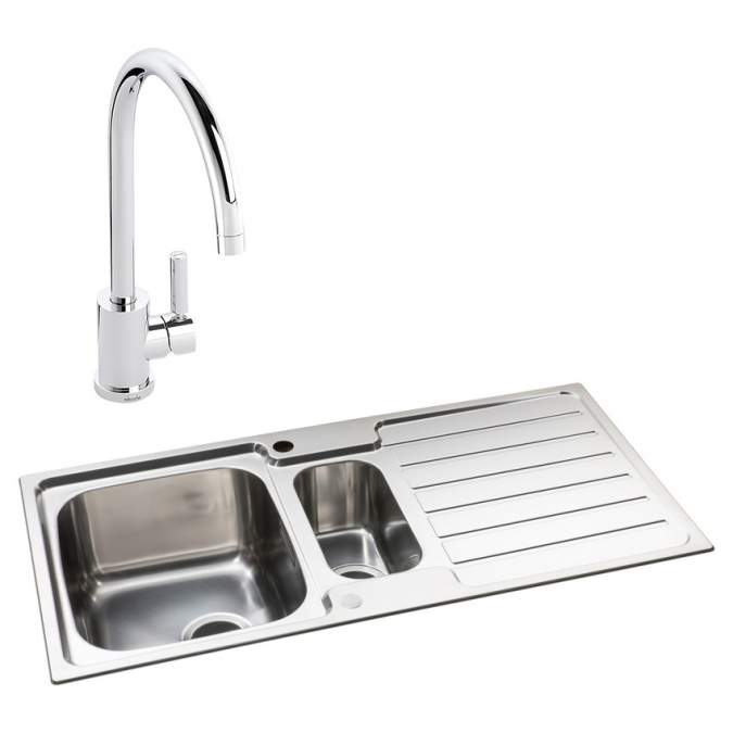 Abode Neron 1.5 Bowl Inset Stainless Steel Sink & Atlas Tap Pack