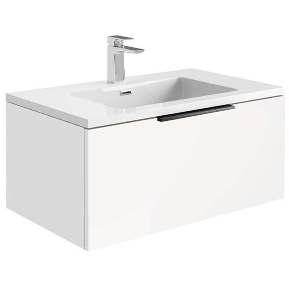 Scudo Ambience 800mm Matt White LED Wall Hung Vanity