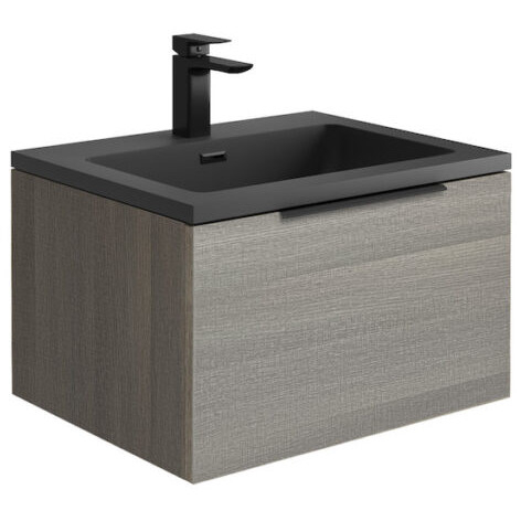 Scudo Ambience 600mm Grey Oak LED Wall Hung Vanity