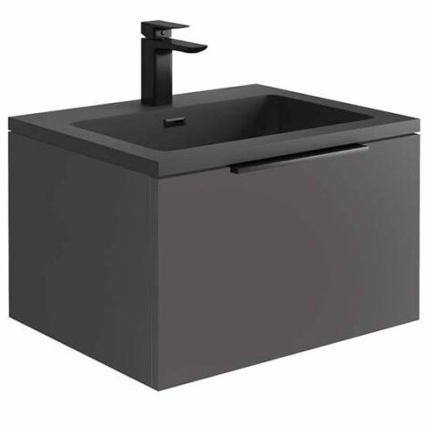 Scudo Ambience 600mm Matt Grey LED Wall Hung Vanity