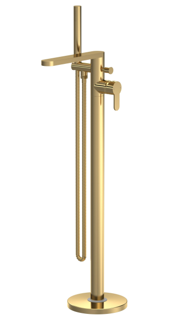 Nuie Arvan  Brushed Brass Freestanding Bath Shower Mixer Tap