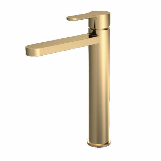 Nuie Arvan High Rise Mono Basin Mixer Tap Brushed Brass 