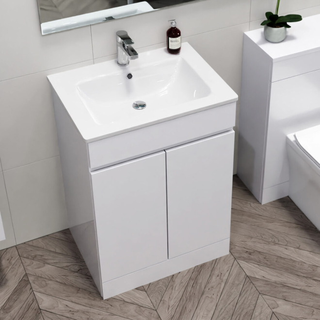 Atlantis 500mm White Waterproof Vanity Unit with Basin