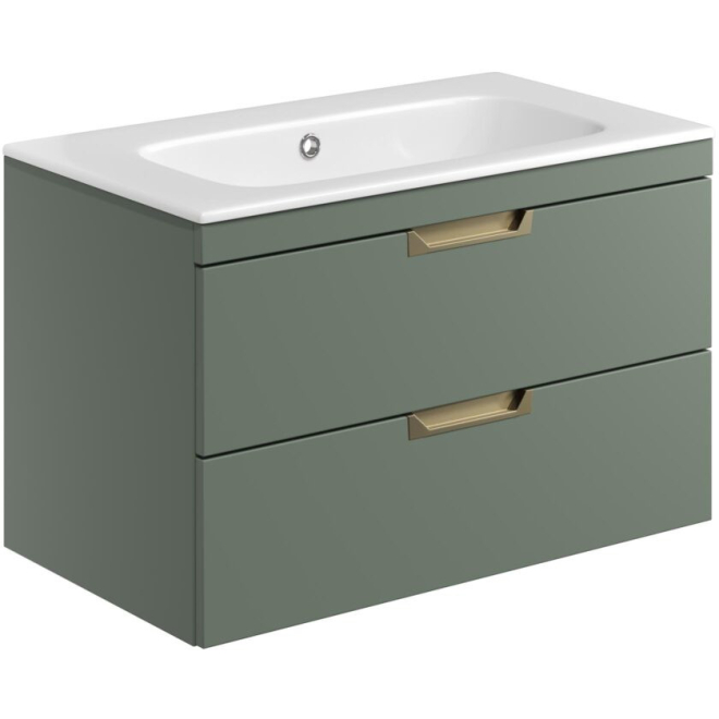 Scudo Aubrey 800mm Reed Green Wall Hung Vanity Unit