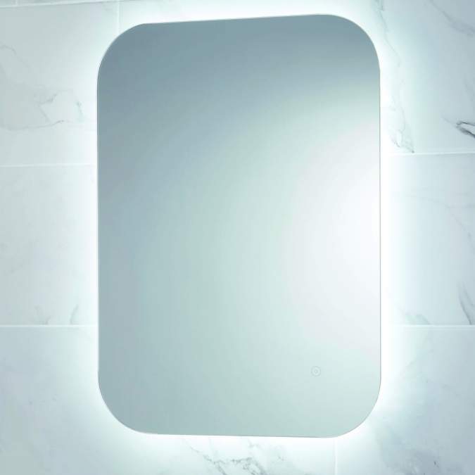 Scudo Aurora Back-lit LED Bathroom Mirror with Shaver Socket - 500 x 700mm