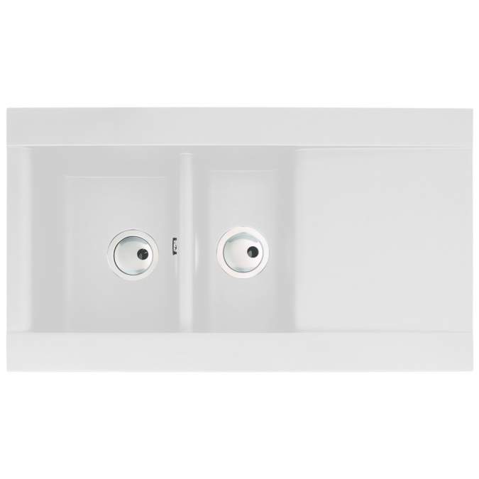 Abode Aspekt 1.5 Bowl & Drainer Granite Inset Kitchen Sink - White