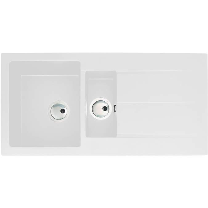 Abode Zero 1.5 Bowl & Drainer Granite Inset Kitchen Sink - White