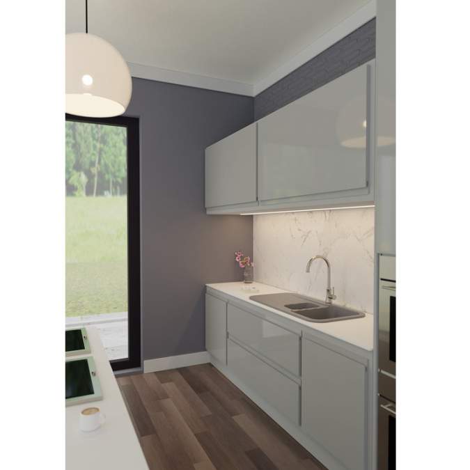 Abode Dune 1.5 Bowl & Drainer Granite Inset Kitchen Sink - Grey Metallic