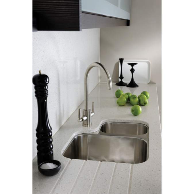 Abode Matrix 1.5 Bowl Right Hand Undermount Stainless Steel Sink & Atlas Tap Pack