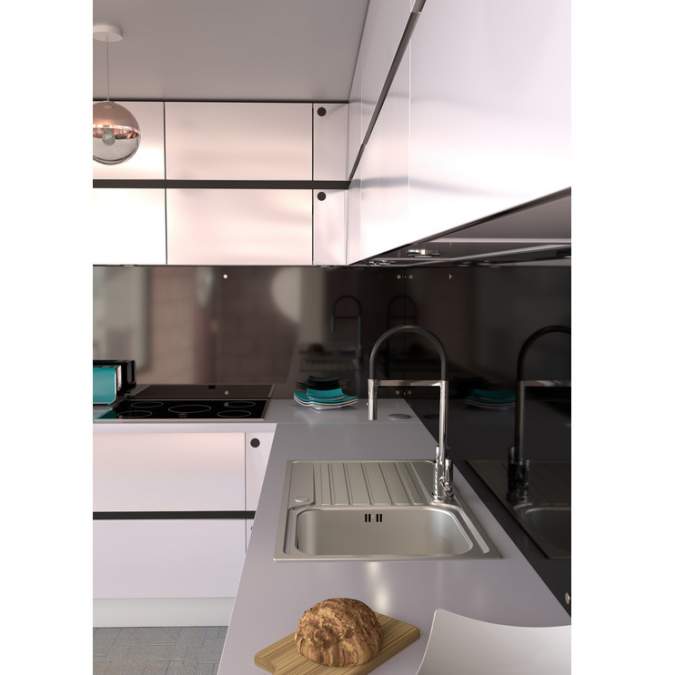 Abode Connekt 1 Bowl Inset Stainless Steel Kitchen Sink & Specto Tap