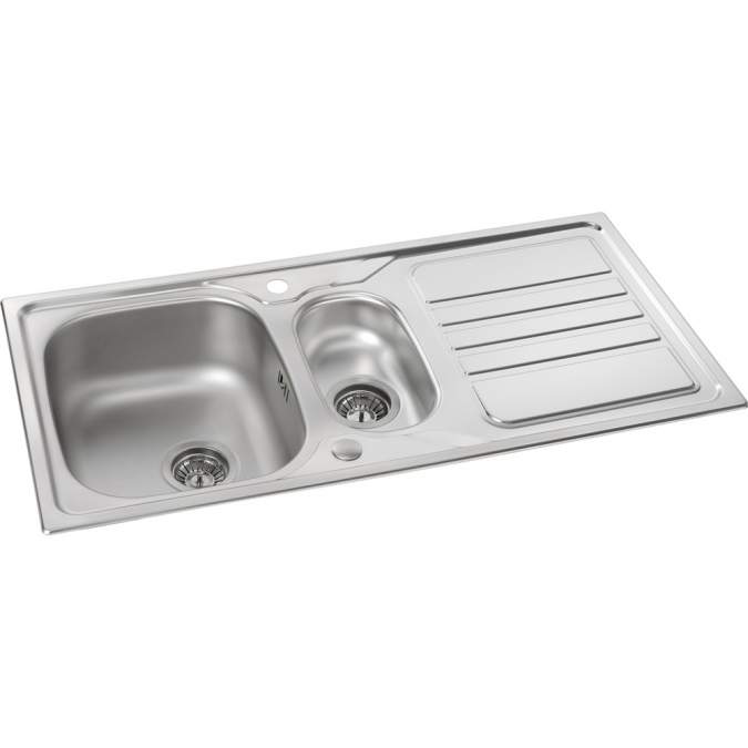 Abode Mikro 1.5 Bowl & Drainer Inset Stainless Steel Kitchen Sink