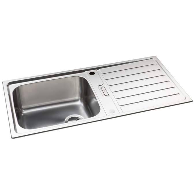 Abode Neron 1 Bowl & Drainer Inset Stainless Steel Kitchen Sink