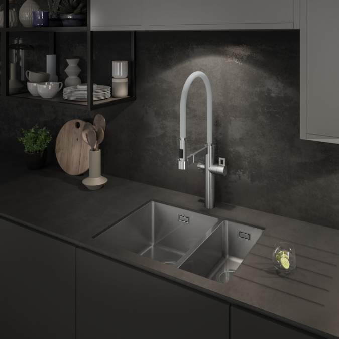 Abode Matrix R15 1.5 Bowl Left Hand Undermount / Inset Stainless Steel Kitchen Sink