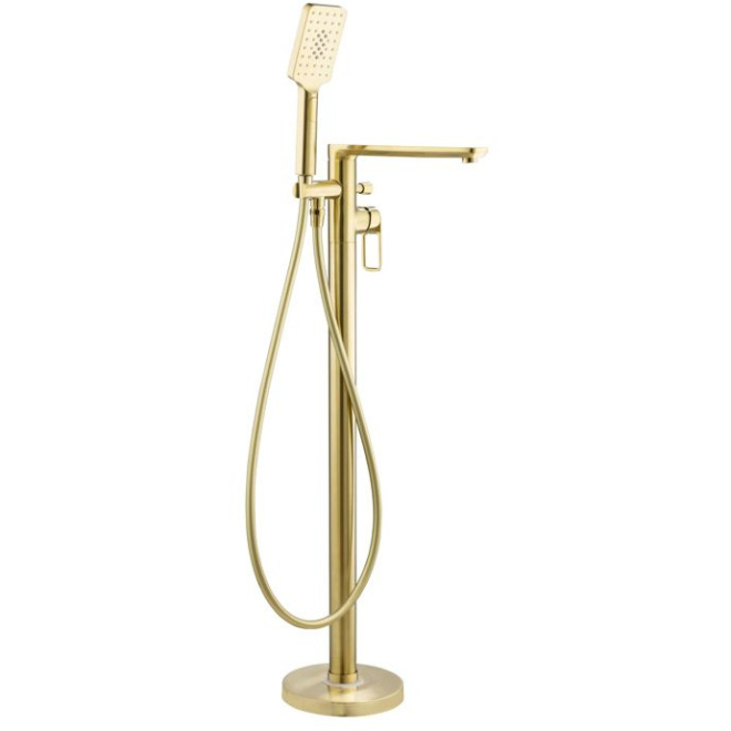 Abode Levarto Brushed Brass Free Standing Bath Shower Mixer