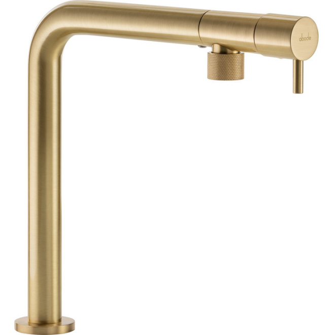 Abode Agilis Single Lever Brushed Brass Kitchen Mixer Tap