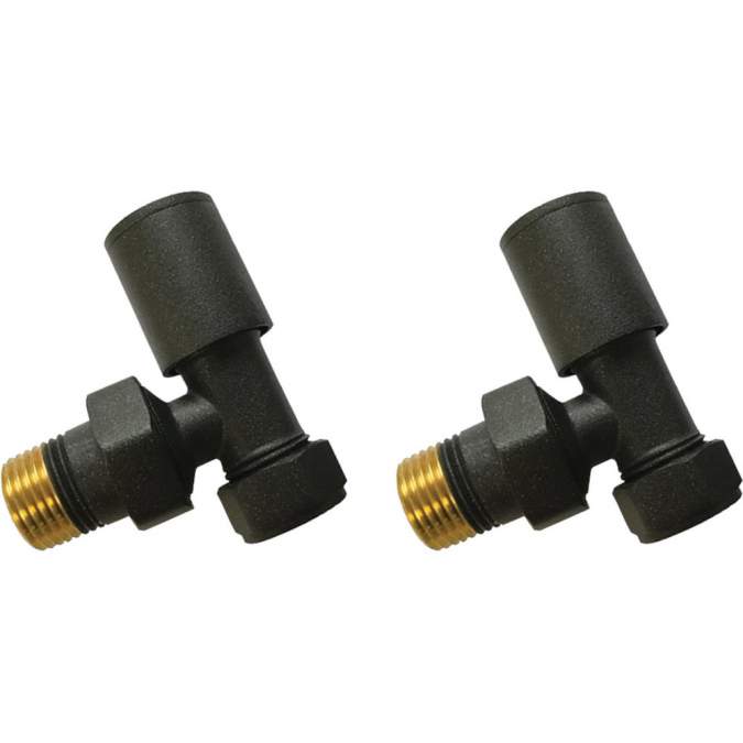 Angled Pattern Radiator Valves - Anthracite