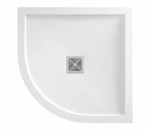 Aqualavo 800 x 800mm White Gloss Effect Quadrant Shower Tray