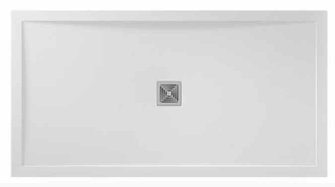 Aqualavo 1600 x 900mm White Slate Effect Rectangular Shower Tray