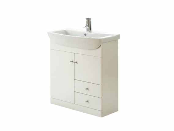 Bathroom Basin Cabinet Vanity Unit, 750 White Vanity Unit