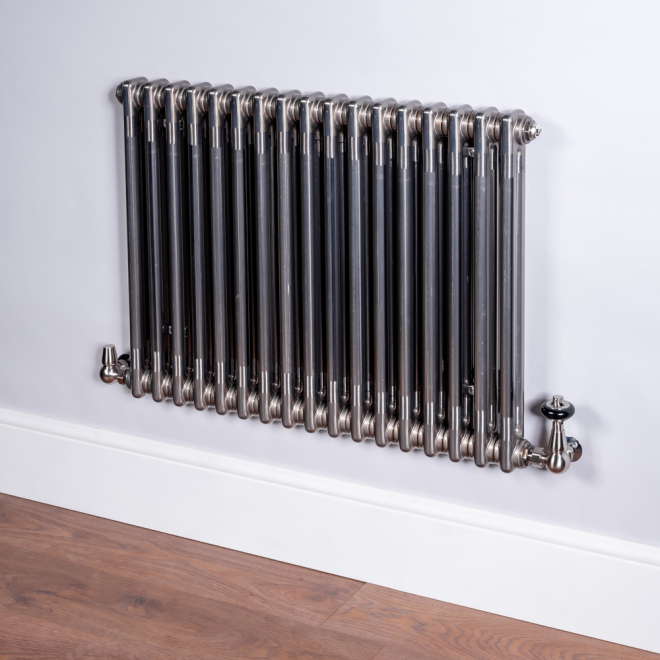 DQ Ardent 500 x 806mm 2 Column Bare Metal Lacquer Horizontal Radiator