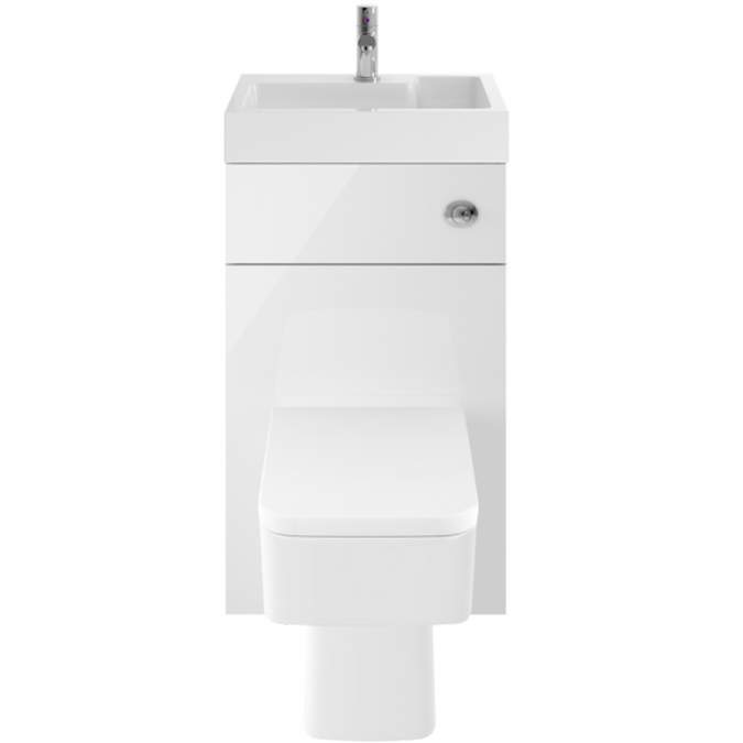 Nuie Athena Vault 2 in 1 WC & Gloss White Vanity Unit 500mm 