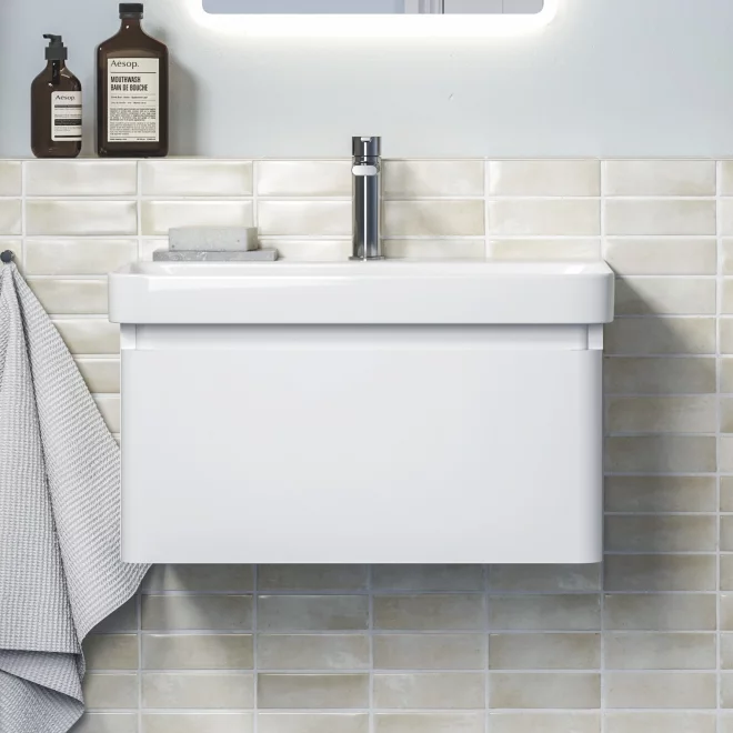 Aylesbury 605mm Matt White 1 Drawer Wall Hung Vanity Unit