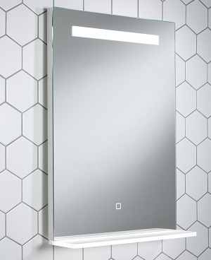 AYR 500 x 700mm Bluetooth Bathroom Mirror With Illuminated Shelf - Highlife Bathrooms