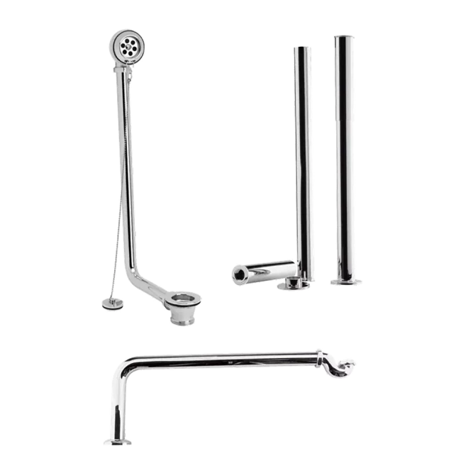 Bayswater Roll Top Chrome Bath Waste Pack