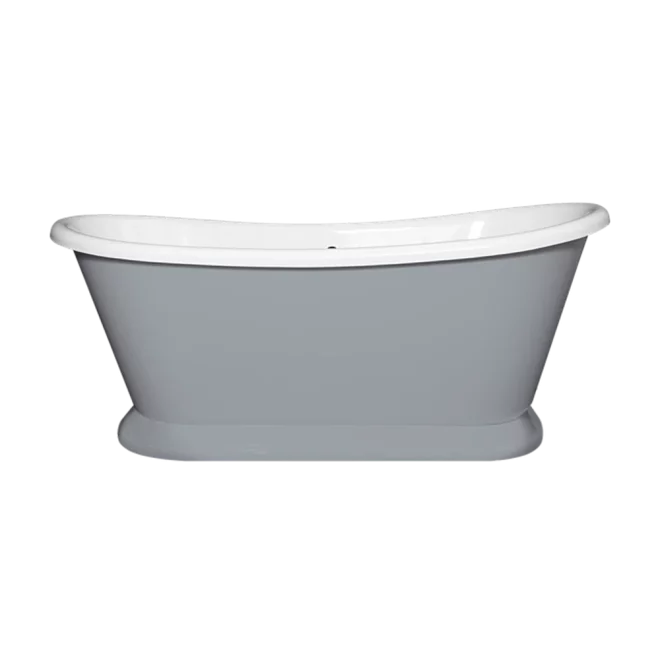 Bayswater Double Ended Free Standing Plummet Grey Boat Bath